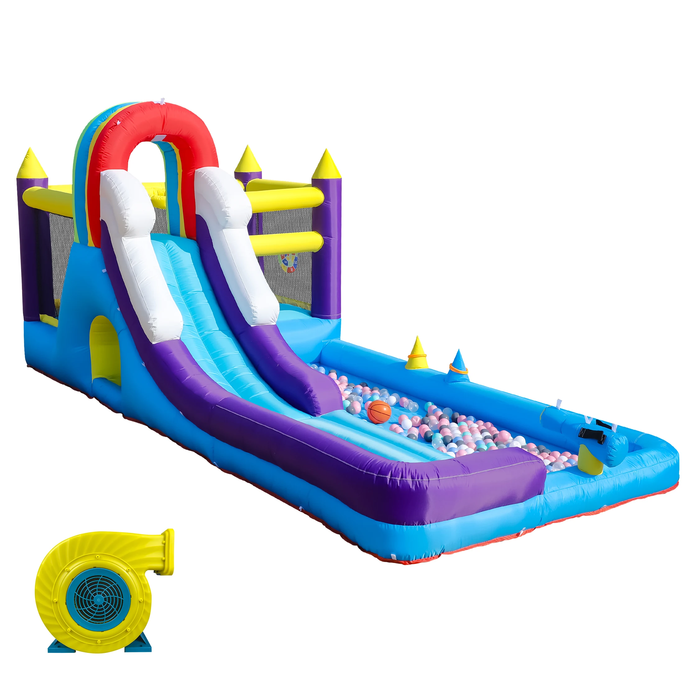 16ft Inflatable Water Slide Bounce House W/ Splash Pool for Kids Backyard Party Commercial Children's playground