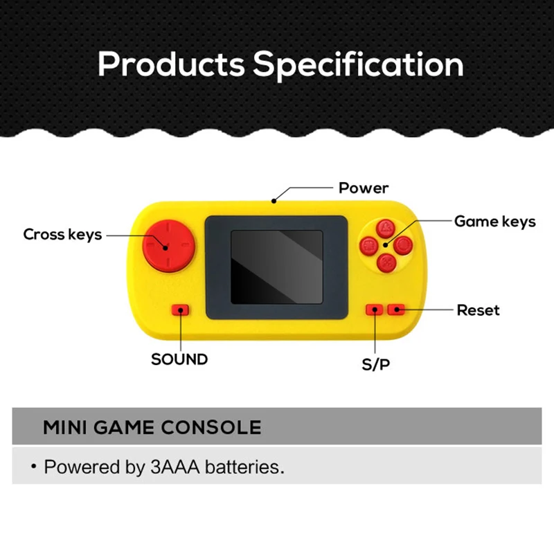 GAMINJA GC32 2.4 Inch TFT Screen Classic Retro Game Player Built-in 128 Games Portable Handheld Video Game Console