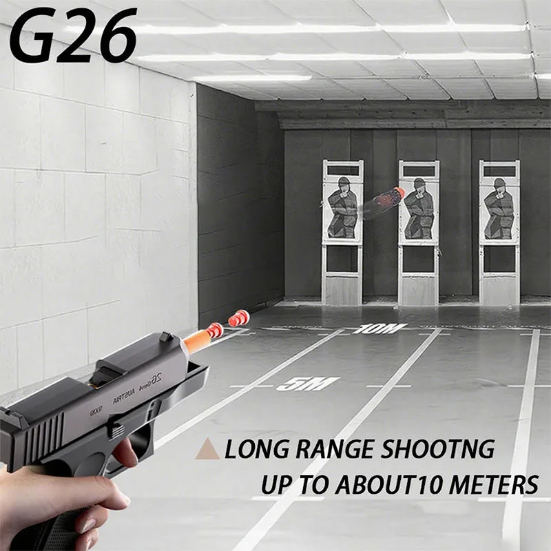 G26 toy gun, soft bullet toy gun - the perfect toy for all ages, fully accessorized, black