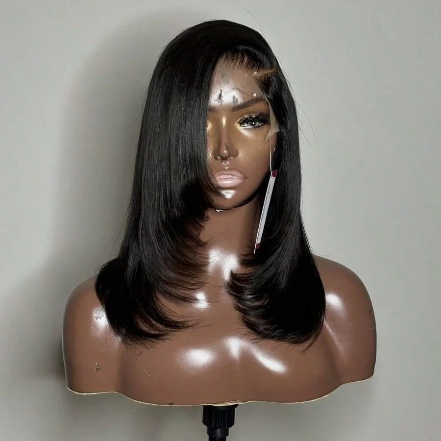 5x5 Lace Closure Wig Pre Plucked With Baby Hair Short Straight Bob Wig 8-18 Inches 13x4 Transparent Lace Frontal Wigs For Women