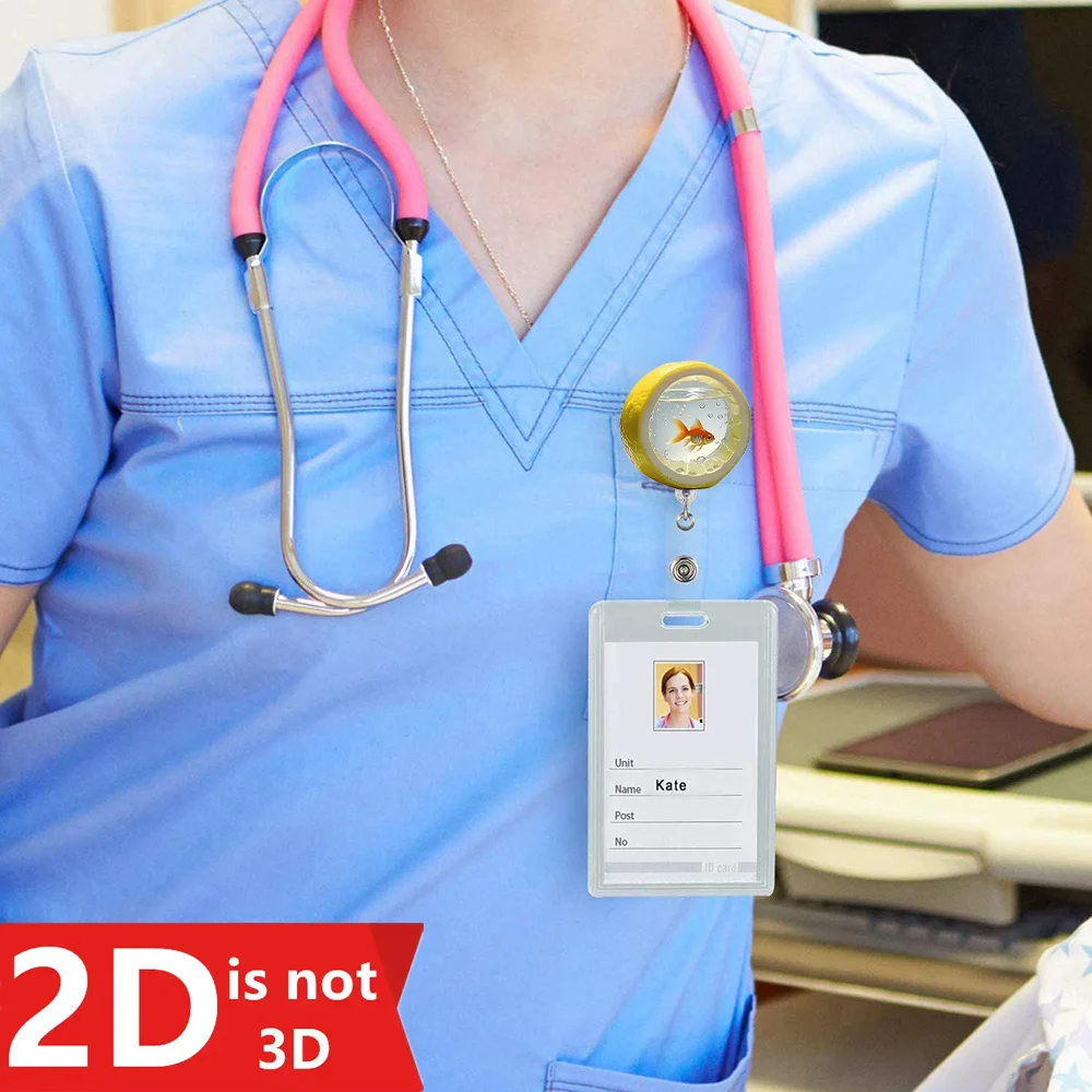 2D Creative Badge Reel - Expandable ID clip for nurses, teachers, and healthcare workers.