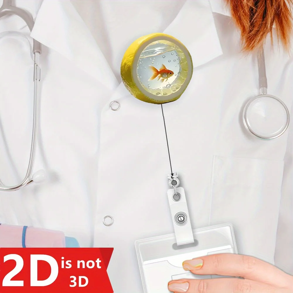 2D Creative Badge Reel - Expandable ID clip for nurses, teachers, and healthcare workers.