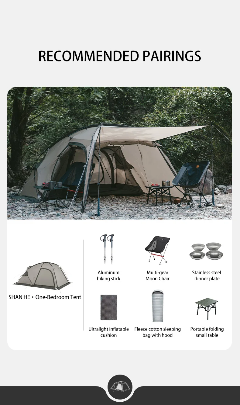 Naturehike Massif Hot Tent with Stove Jack Waterproof Windproof 4 Season Tent 2 Person Cold Weather Winter Tents for Camping
