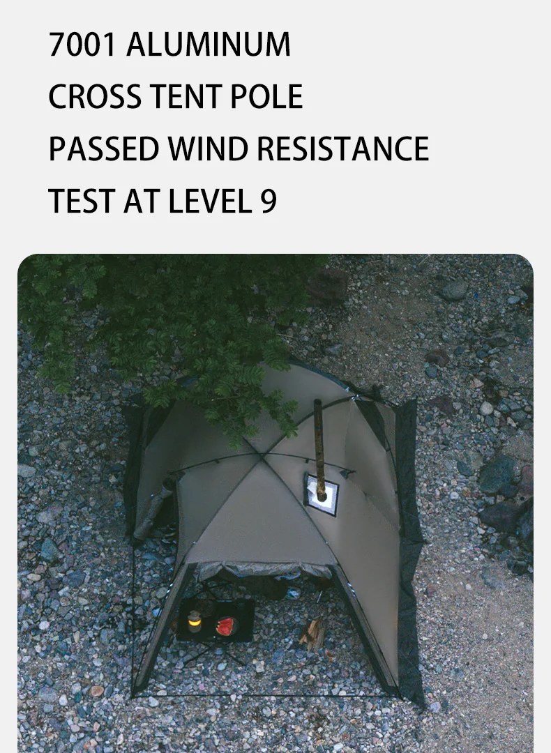 Naturehike Massif Hot Tent with Stove Jack Waterproof Windproof 4 Season Tent 2 Person Cold Weather Winter Tents for Camping