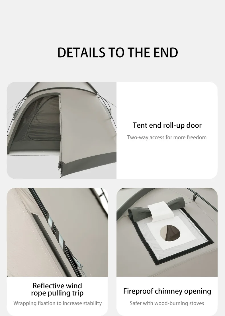 Naturehike Massif Hot Tent with Stove Jack Waterproof Windproof 4 Season Tent 2 Person Cold Weather Winter Tents for Camping