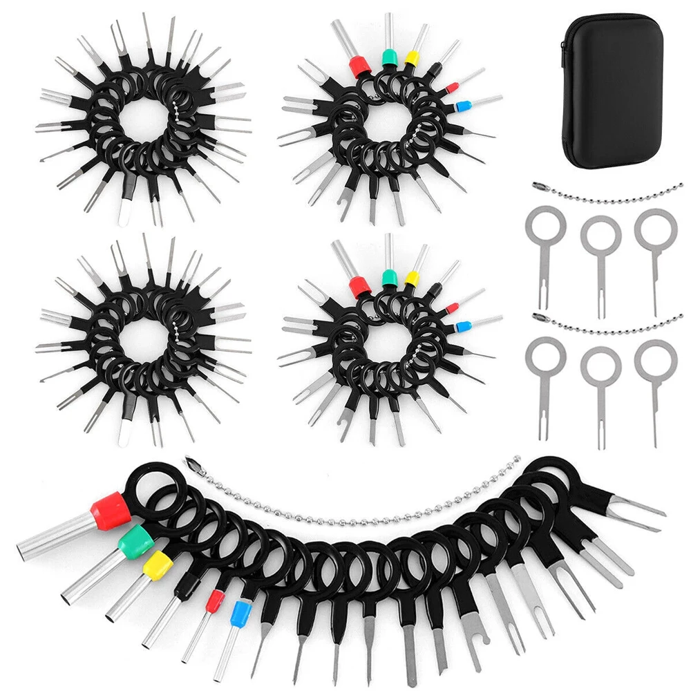 New 100 PCS Car Terminal Removal Repair Tools Electrical Wiring Crimp Connector Pin Extractor Kit Keys Automotive Plug Pullers