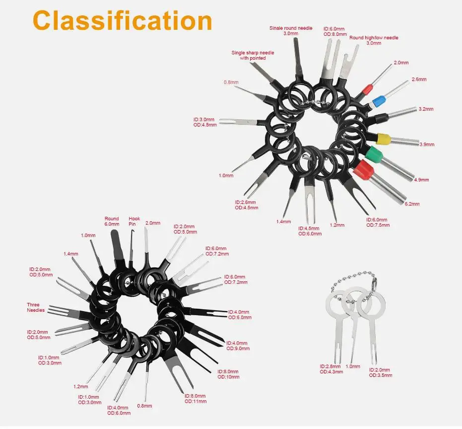 New 100 PCS Car Terminal Removal Repair Tools Electrical Wiring Crimp Connector Pin Extractor Kit Keys Automotive Plug Pullers