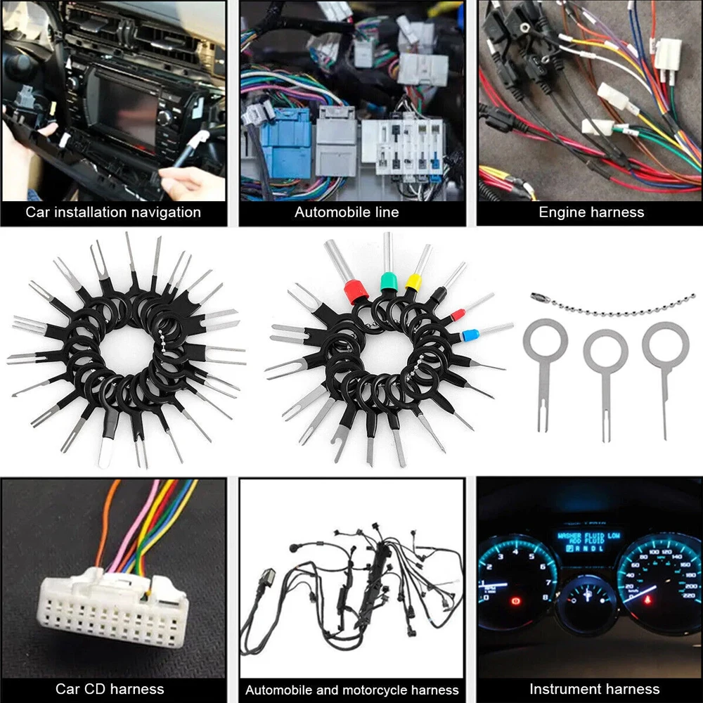 New 100 PCS Car Terminal Removal Repair Tools Electrical Wiring Crimp Connector Pin Extractor Kit Keys Automotive Plug Pullers