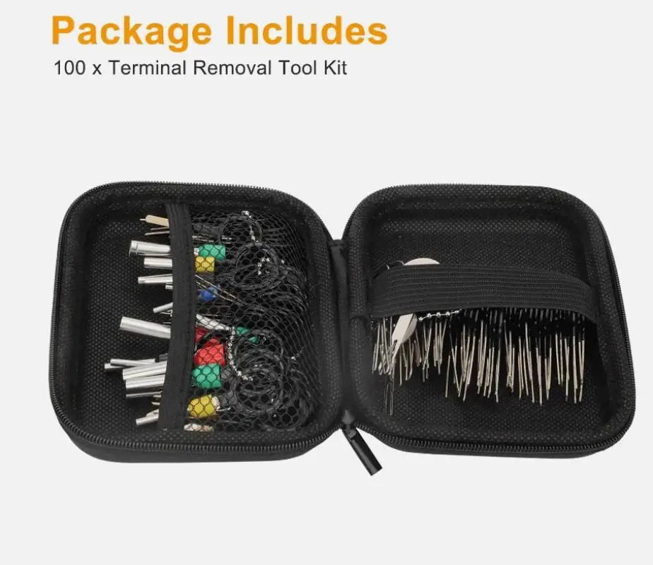New 100 PCS Car Terminal Removal Repair Tools Electrical Wiring Crimp Connector Pin Extractor Kit Keys Automotive Plug Pullers