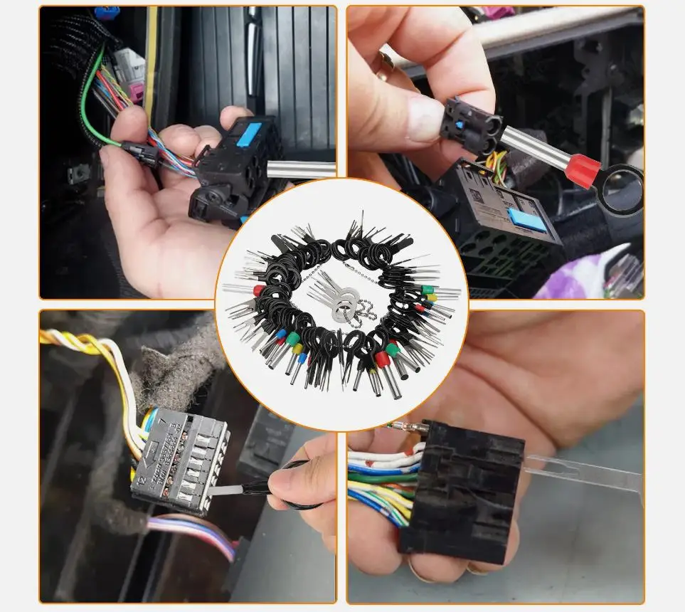 New 100 PCS Car Terminal Removal Repair Tools Electrical Wiring Crimp Connector Pin Extractor Kit Keys Automotive Plug Pullers