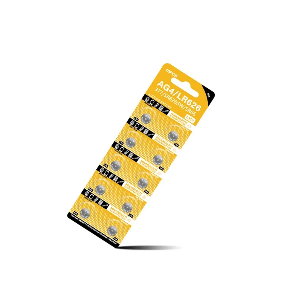 50-100PCS AG4 LR626 Alkaline Watch Battery 377 SR626 177 626A 377A CX66W For Toy Calculator Car Key Clock Button Cell