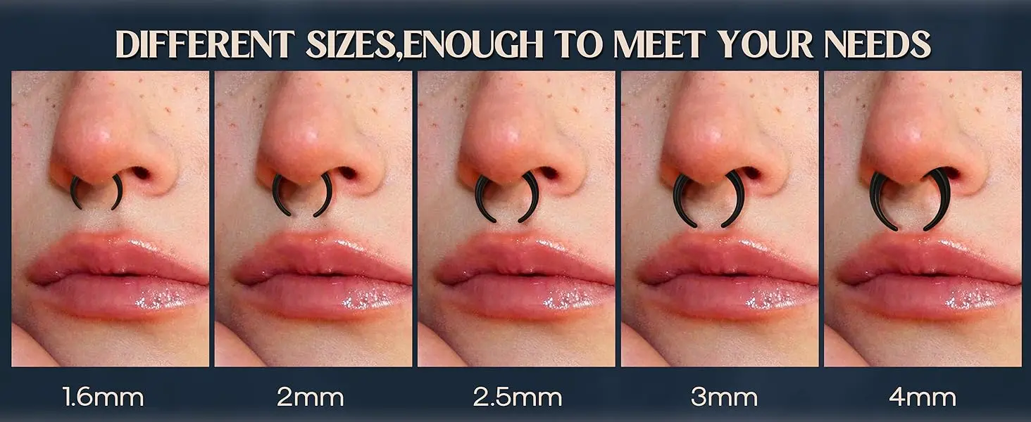 Septum Stretcher Set Stainless Steel Acrylic Tapers Pinchers for Women Men Round Septum Piercing Jewellry 14G-6G Ring Kit