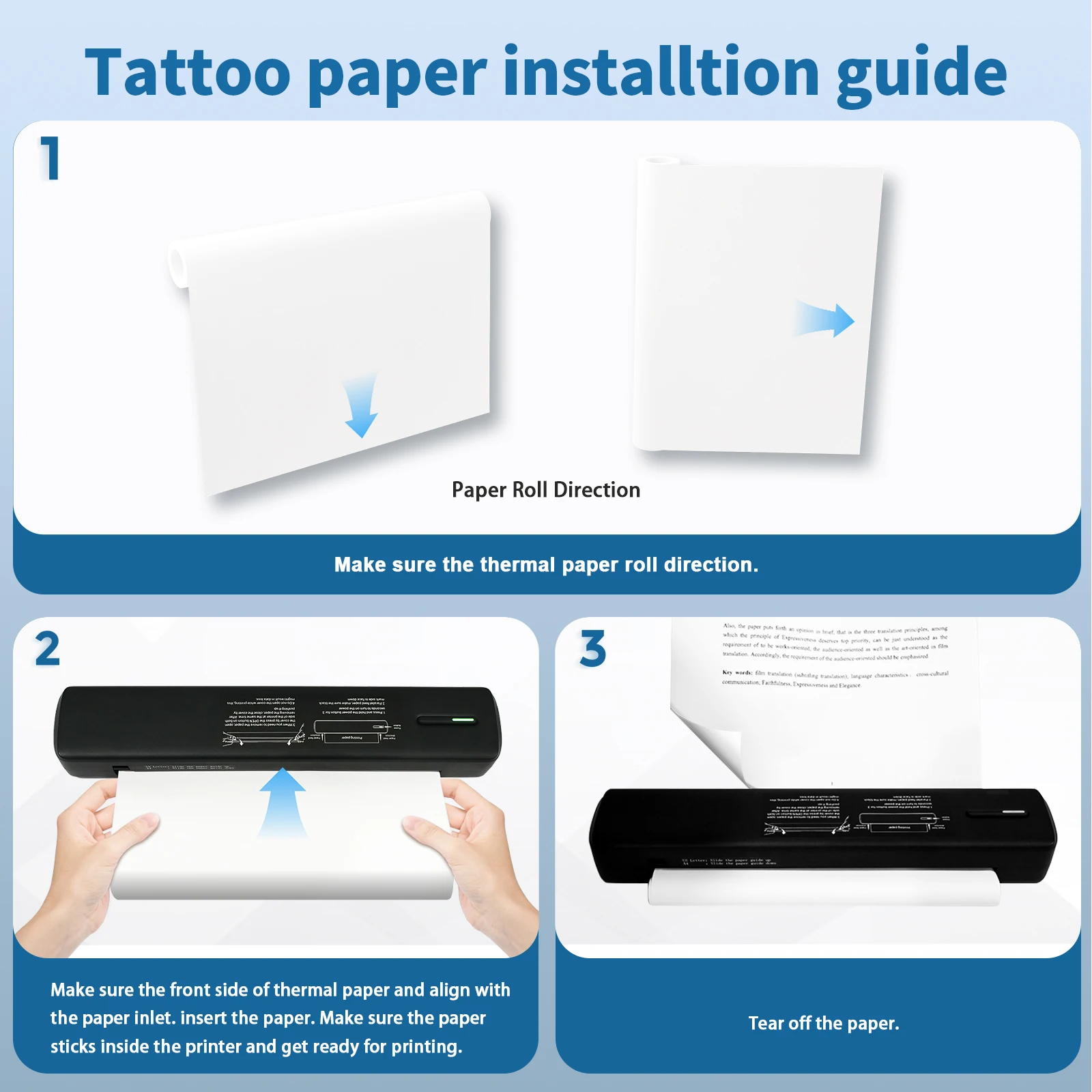 Portable Printer Wireless A4 C80 300DPI Inkless Thermal BT USB Connect Lightweight 1500mAn For Android IOS for Travel Work Home