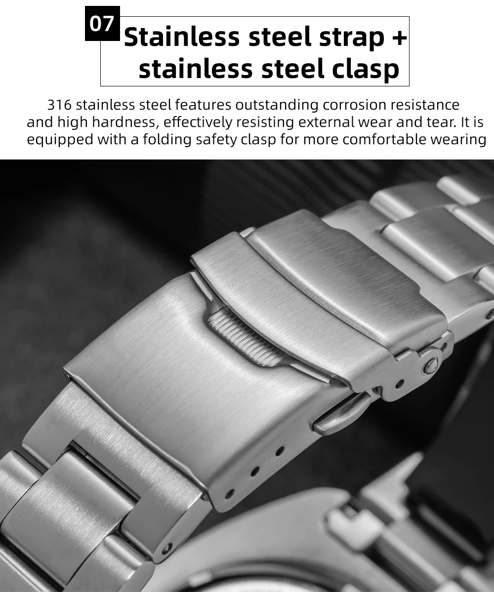 ADDIESDIVE Hot Men's Business Quartz Watch 200m Waterproof Ceramic Bezel BGW9 Super Luminous Luxury Men's Stainless Steel Watch
