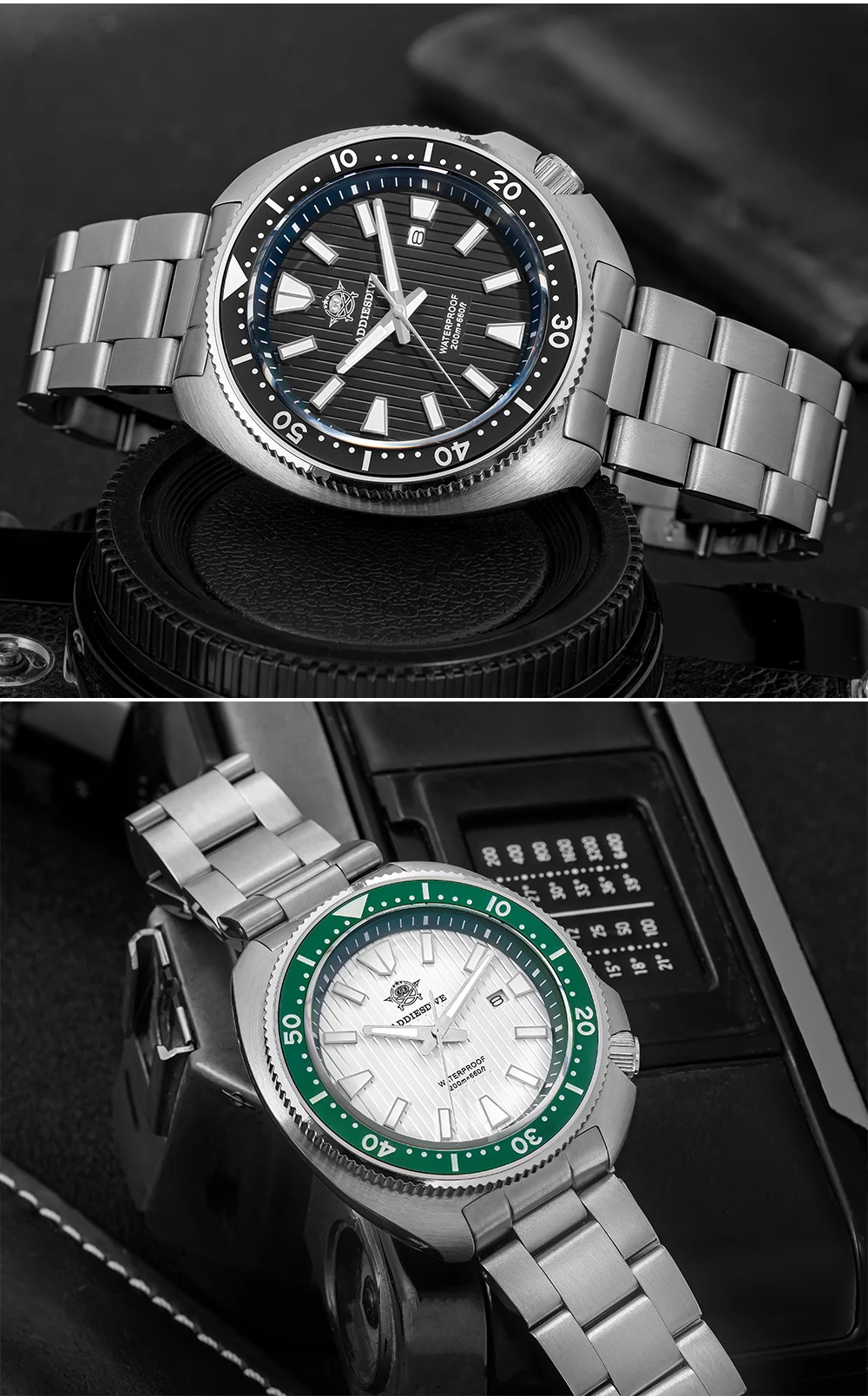 ADDIESDIVE Hot Men's Business Quartz Watch 200m Waterproof Ceramic Bezel BGW9 Super Luminous Luxury Men's Stainless Steel Watch