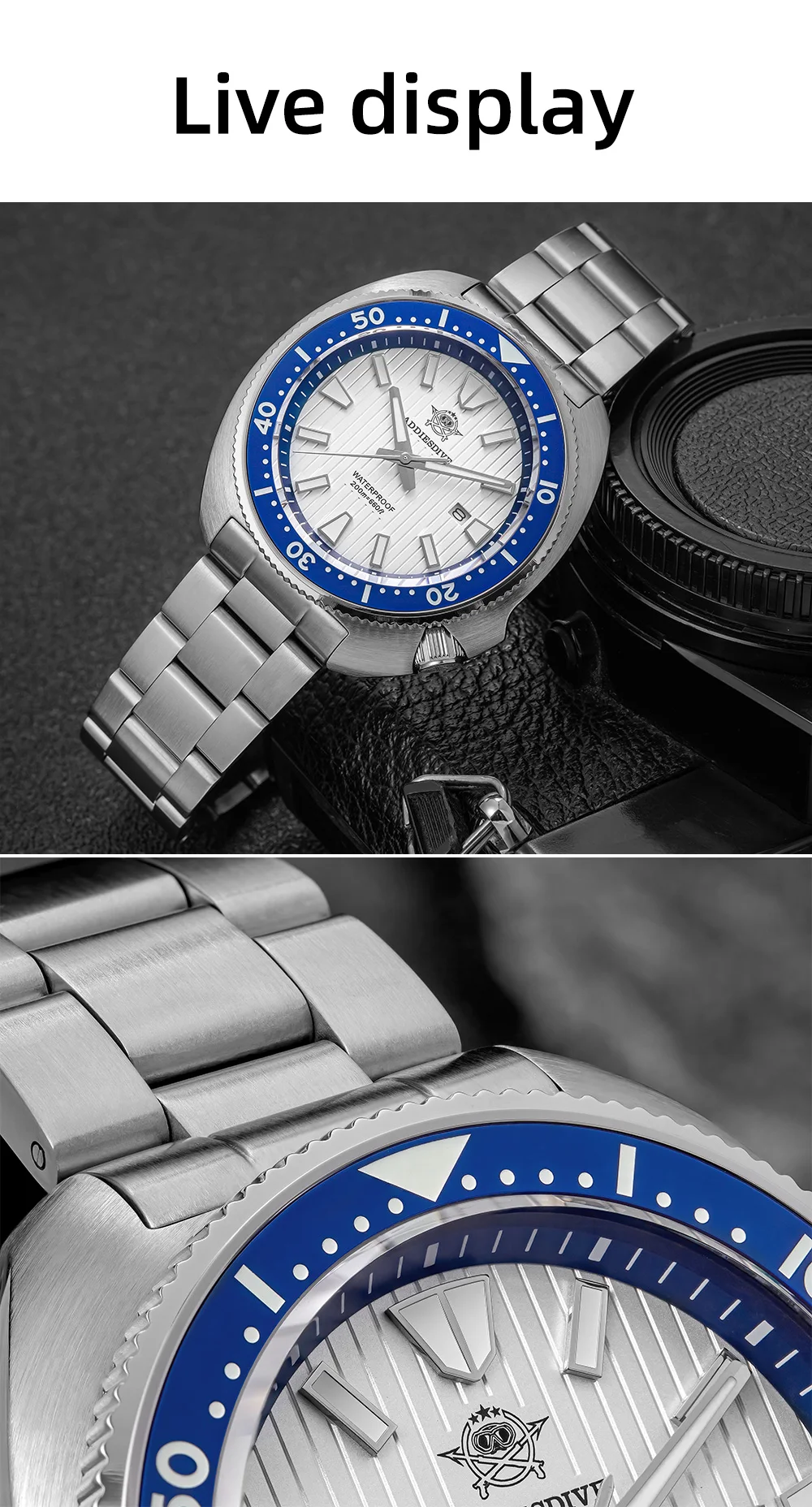 ADDIESDIVE Hot Men's Business Quartz Watch 200m Waterproof Ceramic Bezel BGW9 Super Luminous Luxury Men's Stainless Steel Watch
