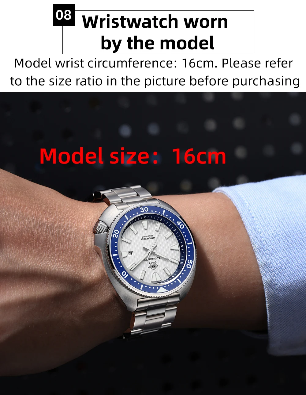 ADDIESDIVE Hot Men's Business Quartz Watch 200m Waterproof Ceramic Bezel BGW9 Super Luminous Luxury Men's Stainless Steel Watch