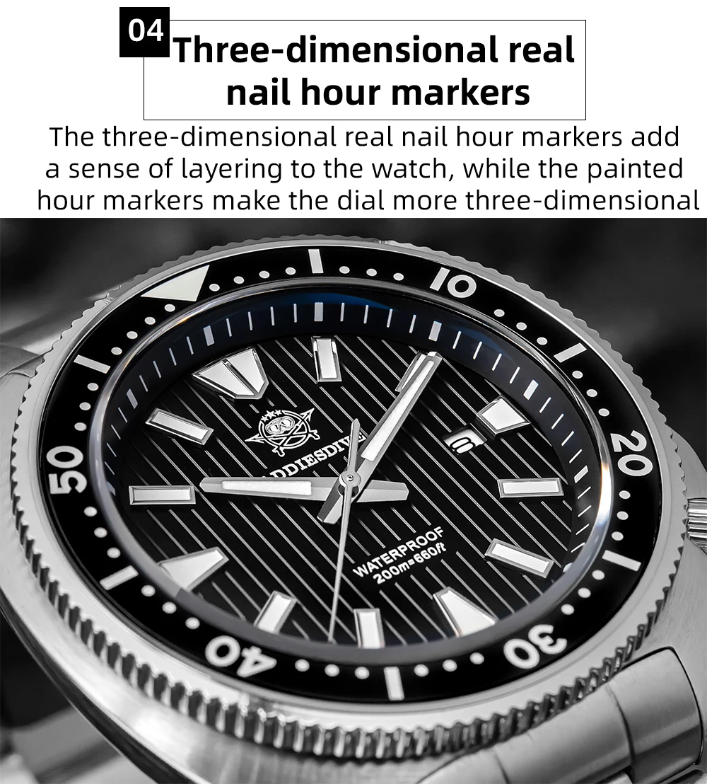 ADDIESDIVE Hot Men's Business Quartz Watch 200m Waterproof Ceramic Bezel BGW9 Super Luminous Luxury Men's Stainless Steel Watch