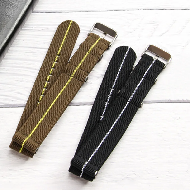 18/20/22mm Elastic Woven NATO Watch Strap Nylon Universal Wristband Breathable Comfortable Watchband for Omega Seiko IWC 2028