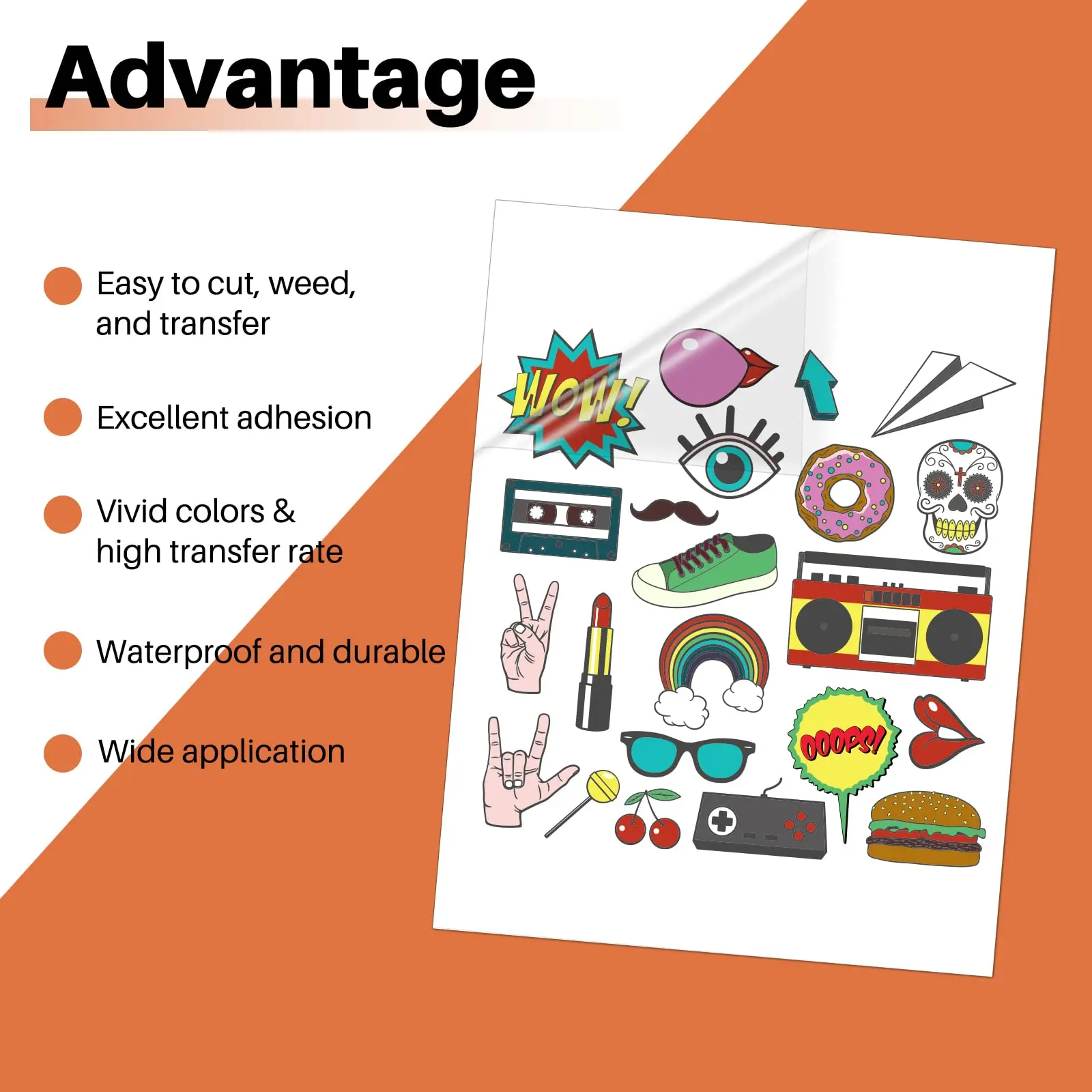 HTVRONT 20 Pcs Sublimation Sticker Paper 8.5x11in Glossy Transparent/White Waterproof Sublimation Stickers