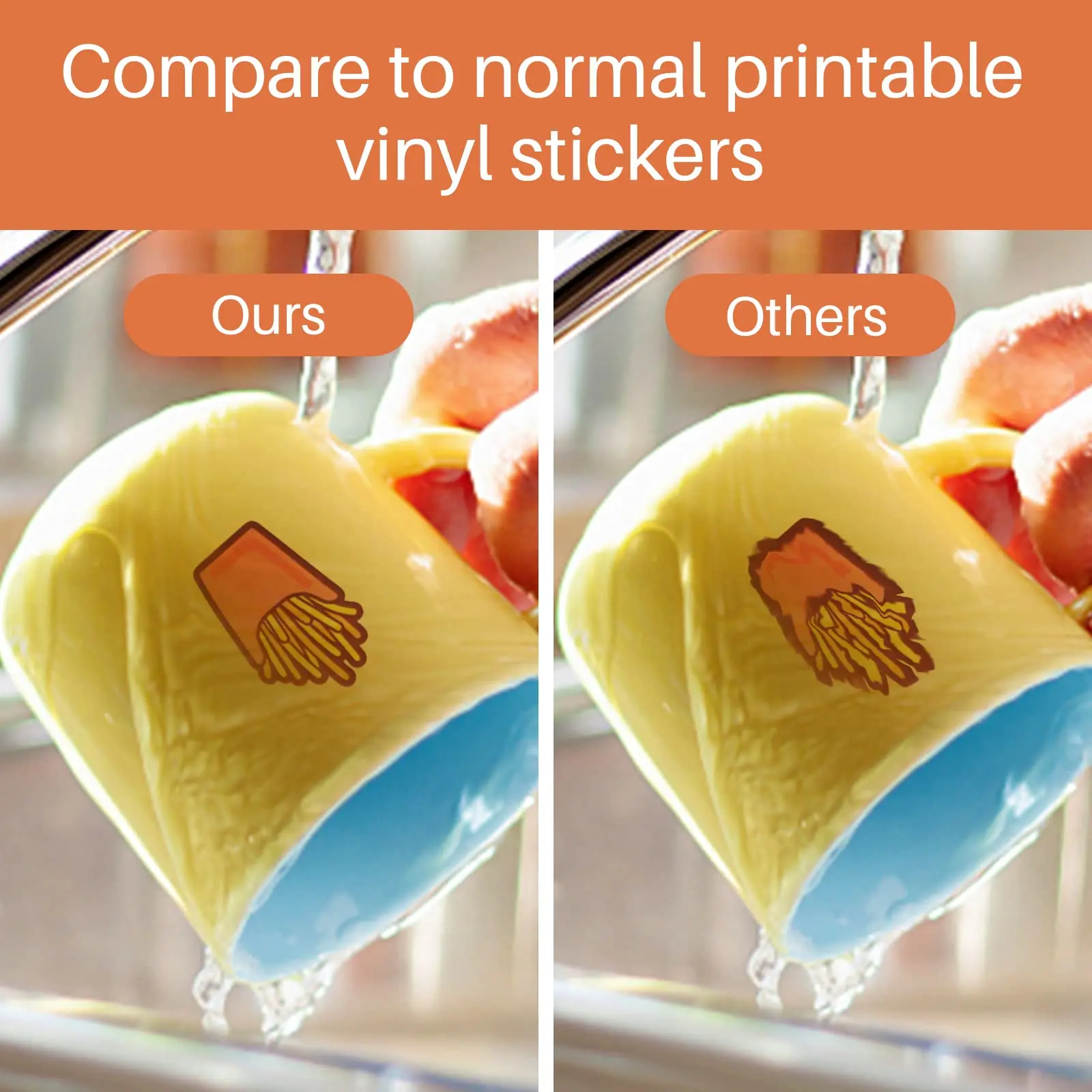 HTVRONT 20 Pcs Sublimation Sticker Paper 8.5x11in Glossy Transparent/White Waterproof Sublimation Stickers