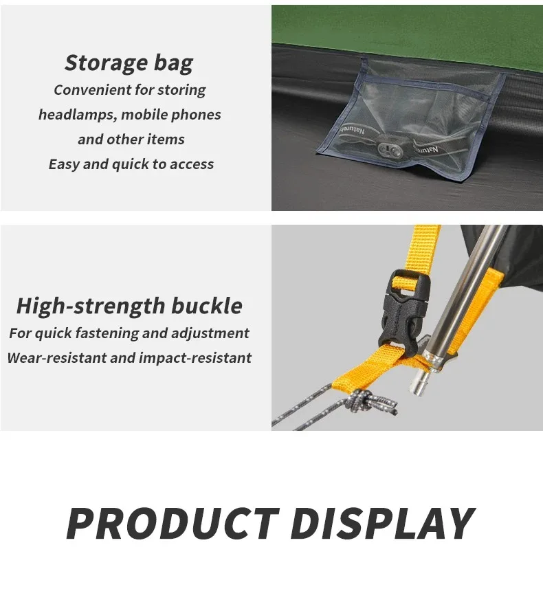 Naturehike Mongar 2 Person Backpacking Tent 210T Ultralight Travel Tent Waterproof Hiking Survival Outdoor Camping Tent