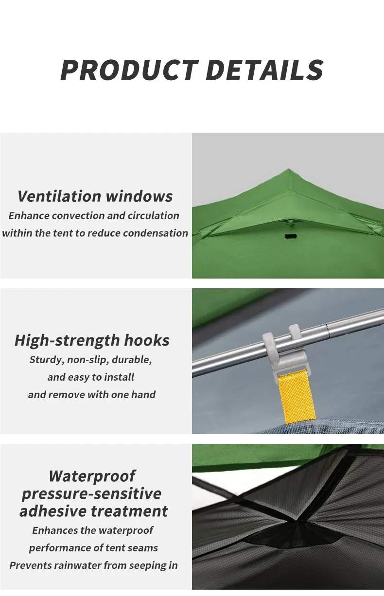 Naturehike Mongar 2 Person Backpacking Tent 210T Ultralight Travel Tent Waterproof Hiking Survival Outdoor Camping Tent