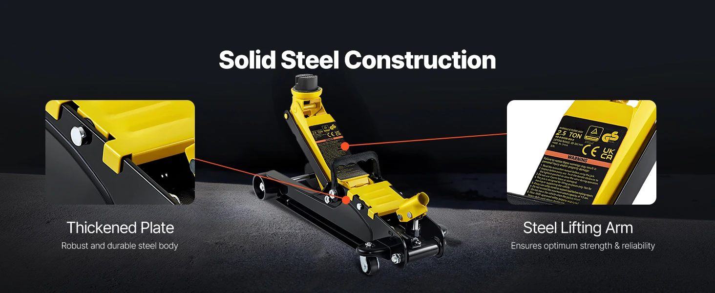 SucceBuy 2.5 Ton Floor Hydraulic Jack Pneumatic Low Profile Floor Jack Heavy-Duty Steel Floor Jacks with Single Piston Lift Pump