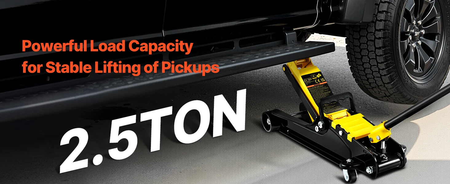 SucceBuy 2.5 Ton Floor Hydraulic Jack Pneumatic Low Profile Floor Jack Heavy-Duty Steel Floor Jacks with Single Piston Lift Pump