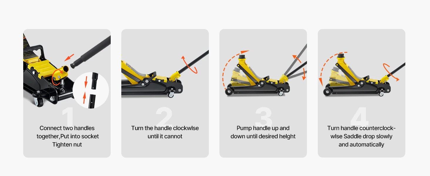 SucceBuy 2.5 Ton Floor Hydraulic Jack Pneumatic Low Profile Floor Jack Heavy-Duty Steel Floor Jacks with Single Piston Lift Pump
