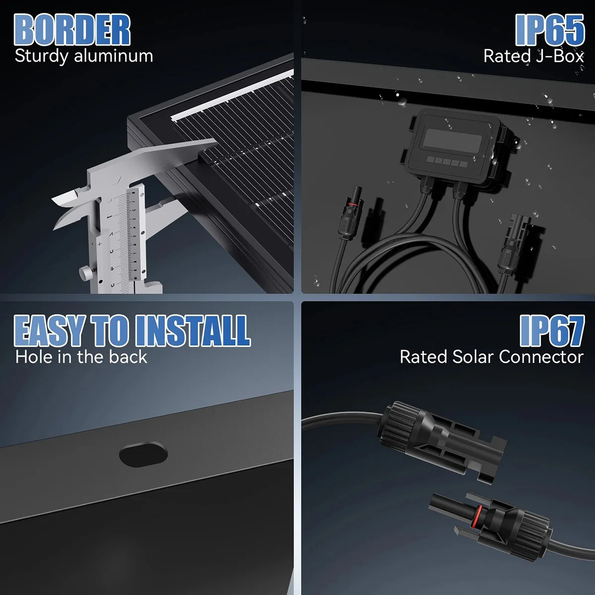 RVPOZWER 200W/400W/800W Solar Panels 18BB N-Type Mono Cells 25.5% High Efficiency PV Power for Home RV Charge Outdoor Off-Grid