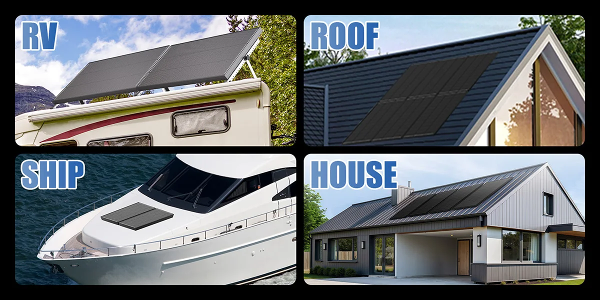 RVPOZWER 200W/400W/800W Solar Panels 18BB N-Type Mono Cells 25.5% High Efficiency PV Power for Home RV Charge Outdoor Off-Grid