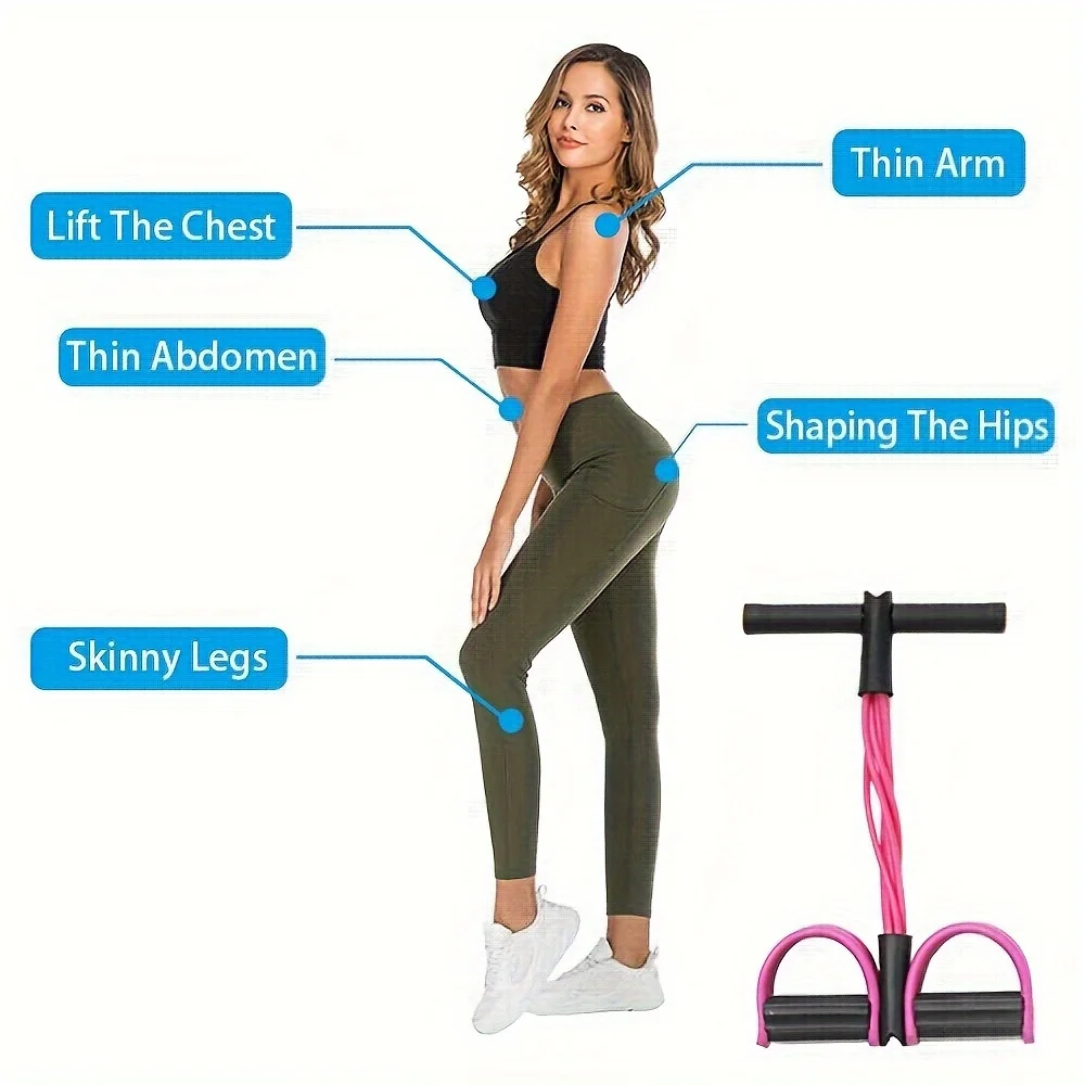 6-Tube Resistance Band, Multi-Functional Elastic Yoga Pull Rope for Arms, Legs, Waist & Abs, Durable Latex Fitness Equipment
