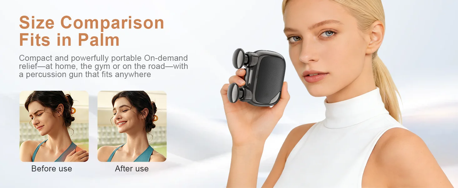 Leercon High Frequency Vibration Fascia Gun Portable Electric Massage Gun Mini Body Massage Gun Muscle Relaxation Fascia masajeador,Best Gift for Women Men