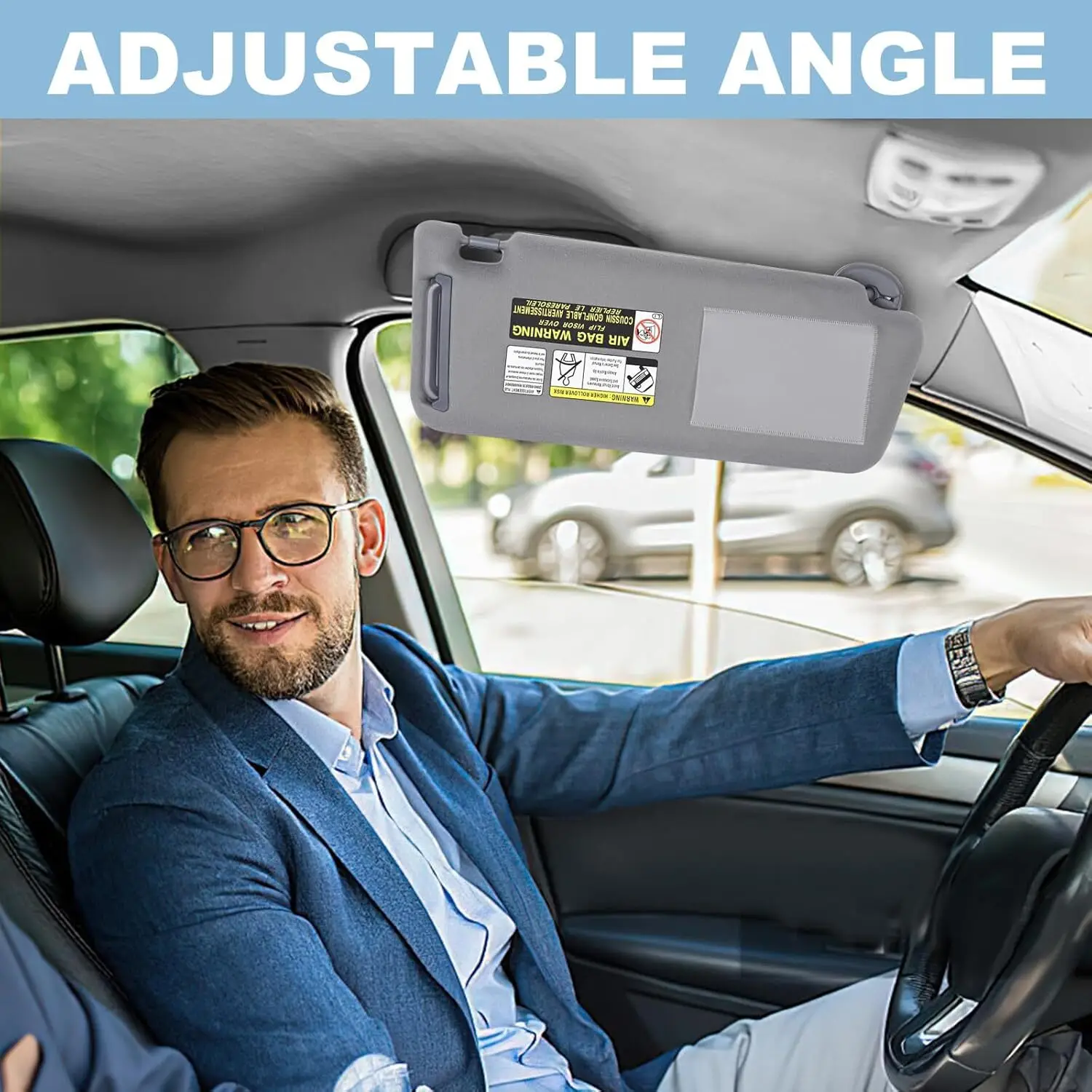 74320-04181-B1 74320-35B50-B0 74310-35C20-B0 2pcs Front Driver & Passenger Side Sun Visor Gray For 2005-2015 Toyota Tacoma