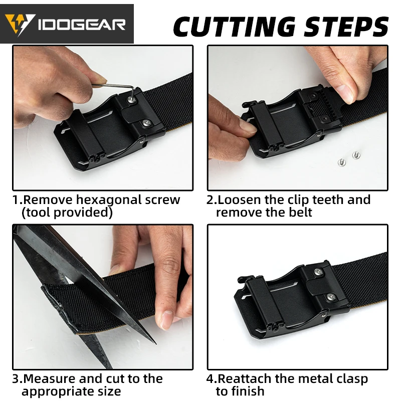 IDOGEAR SPORTS Quick-Adjust Tactical Ratchet Belt | Heavy-Duty 1.75" 1000D Nylon for EDC, CCW & Duty Use 3439