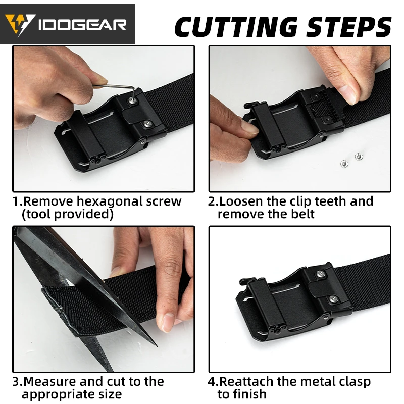 IDOGEAR SPORTS Quick-Adjust Tactical Ratchet Belt | Heavy-Duty 1.75" 1000D Nylon for EDC, CCW & Duty Use 3439