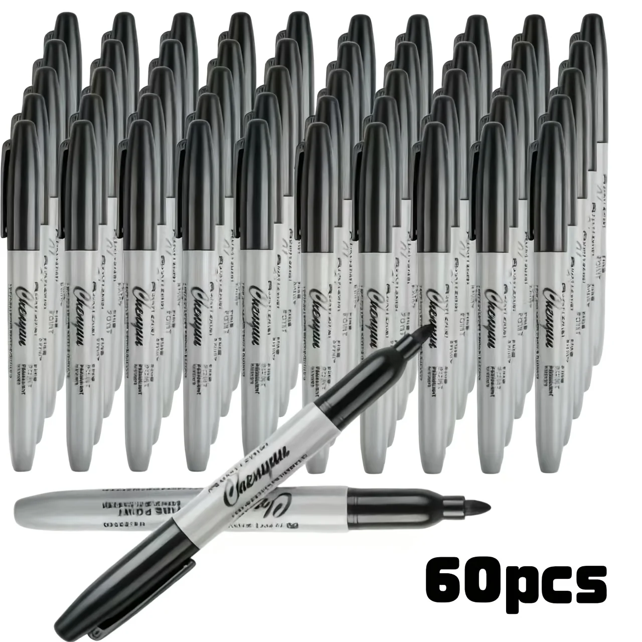 60pcs Fine Point Permanent Markers Pens, Perfect for Classroom, Office, Durable and Long-Lasting. No Suitable for Whiteboard