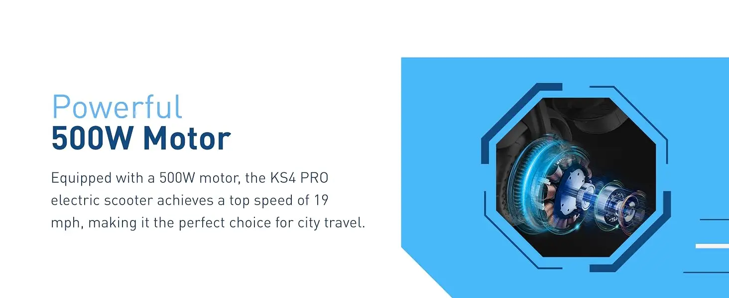 Hiboy KS4 Pro Electric Scooter 500W Powerful Motor, 10" Honeycomb Tires, Up to 25 Miles, 19 MPH Max Speed, Foldable for Easy Storage, Adults Favorite, Hiboy Smart App Control, LED Lights, Lightweight Design, Ideal for City Commuting & Off-Road Adventure