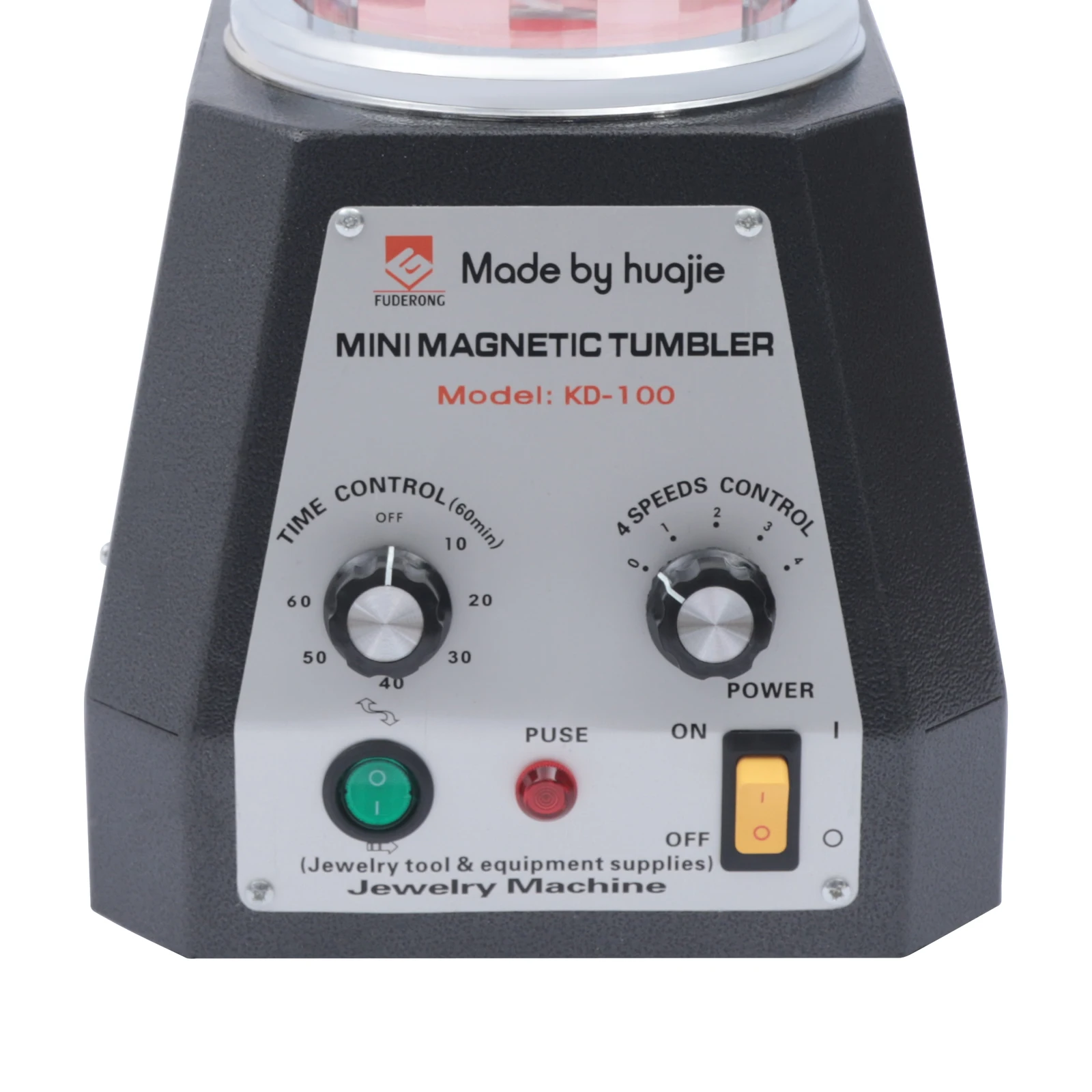 2000-3500 RPM Magnetic Polishing Machine 4 Speed Magnetic Tumbling Machine for Jewelry Metal Parts for Gold Silver Steel