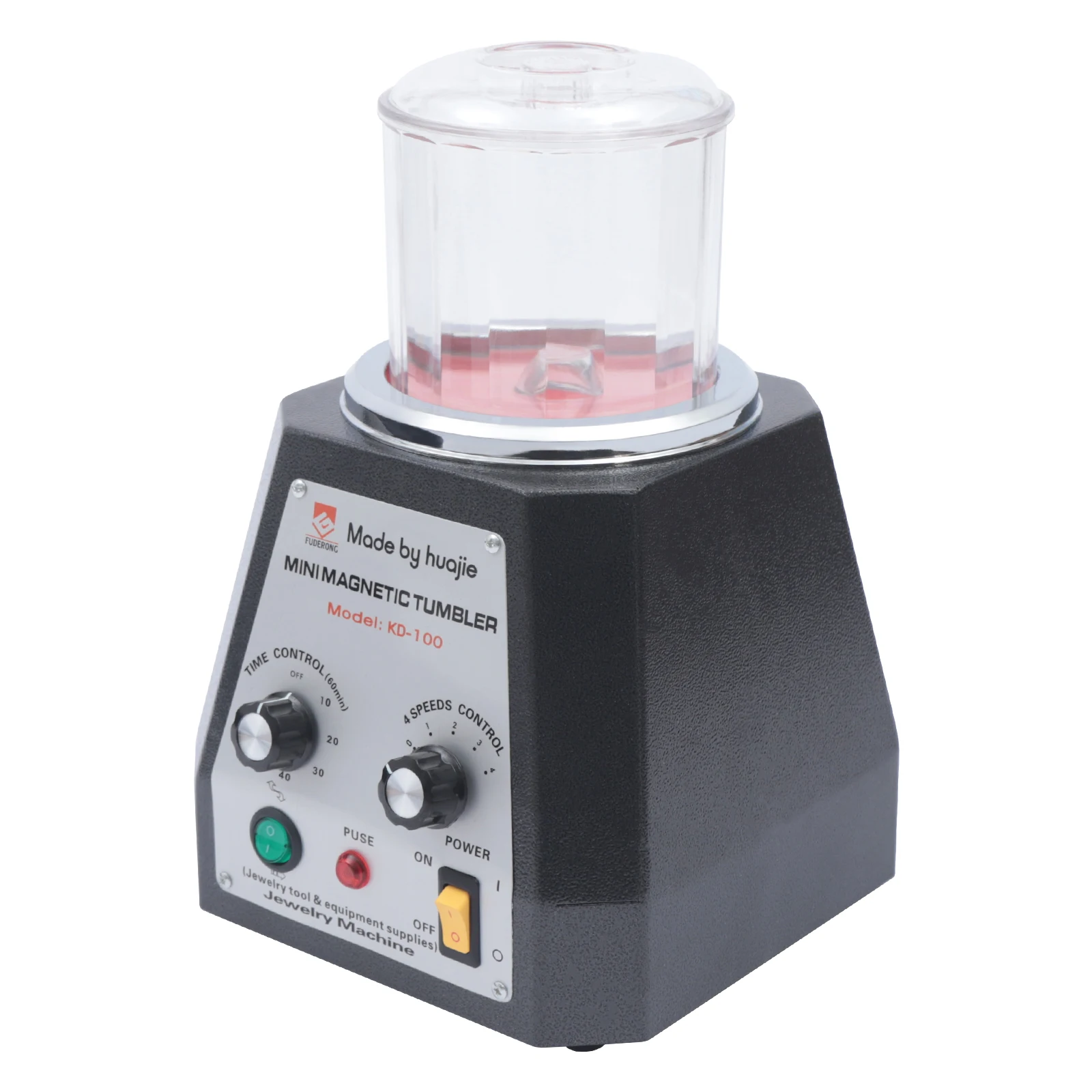 2000-3500 RPM Magnetic Polishing Machine 4 Speed Magnetic Tumbling Machine for Jewelry Metal Parts for Gold Silver Steel