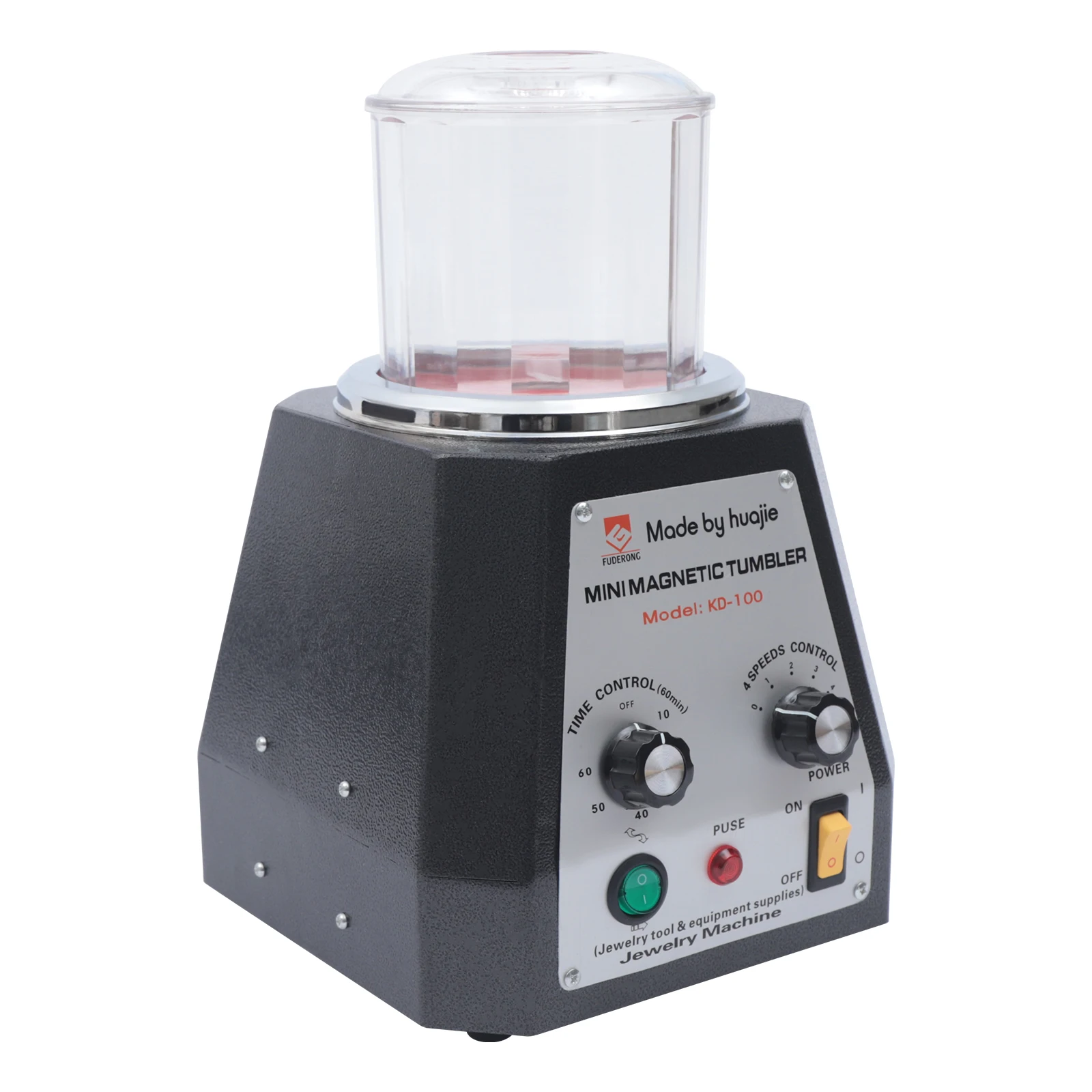 2000-3500 RPM Magnetic Polishing Machine 4 Speed Magnetic Tumbling Machine for Jewelry Metal Parts for Gold Silver Steel