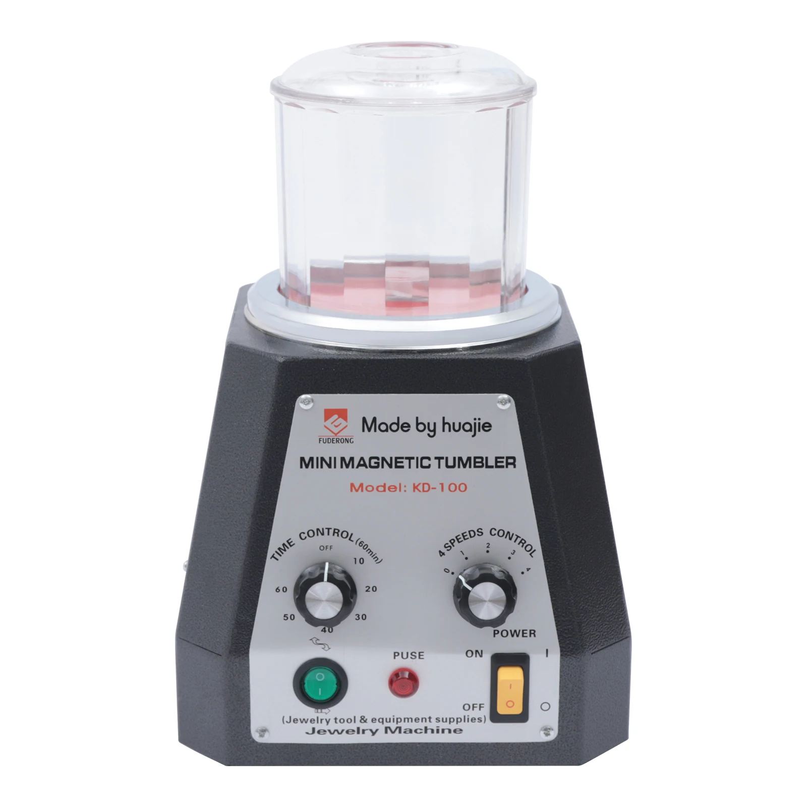2000-3500 RPM Magnetic Polishing Machine 4 Speed Magnetic Tumbling Machine for Jewelry Metal Parts for Gold Silver Steel