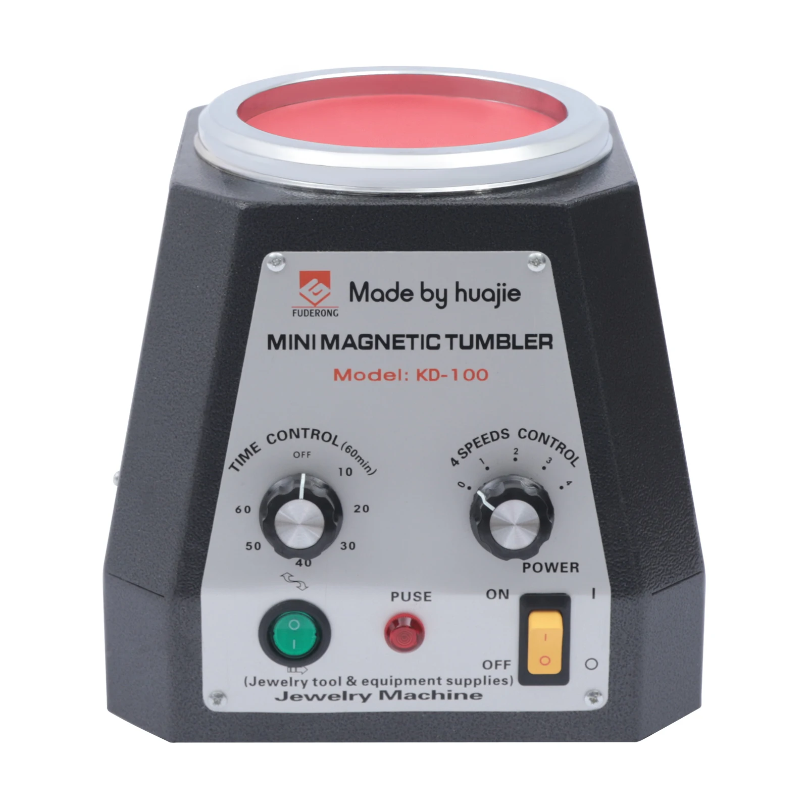 2000-3500 RPM Magnetic Polishing Machine 4 Speed Magnetic Tumbling Machine for Jewelry Metal Parts for Gold Silver Steel