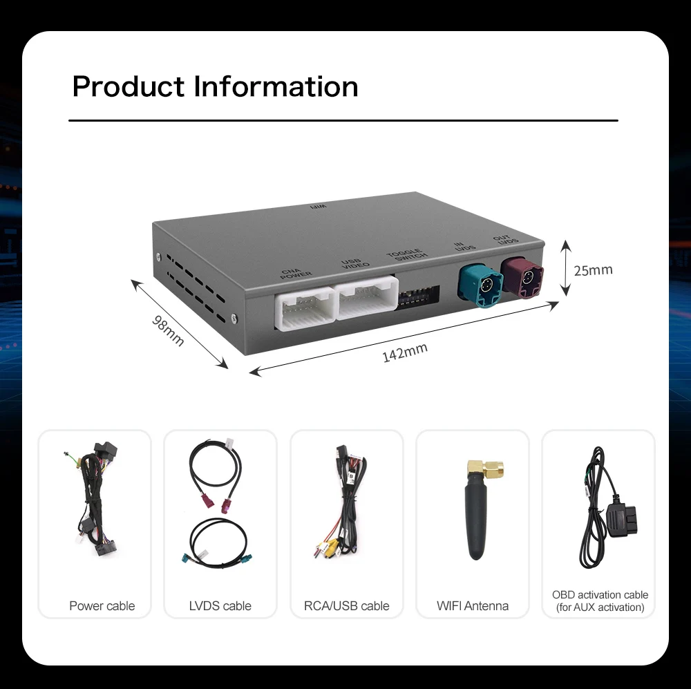For Volkswagen Touareg RNS850 2010-2018 Wireless CarPlay Interface Android Auto with Voice Control Mirror Link GPS BT Functions