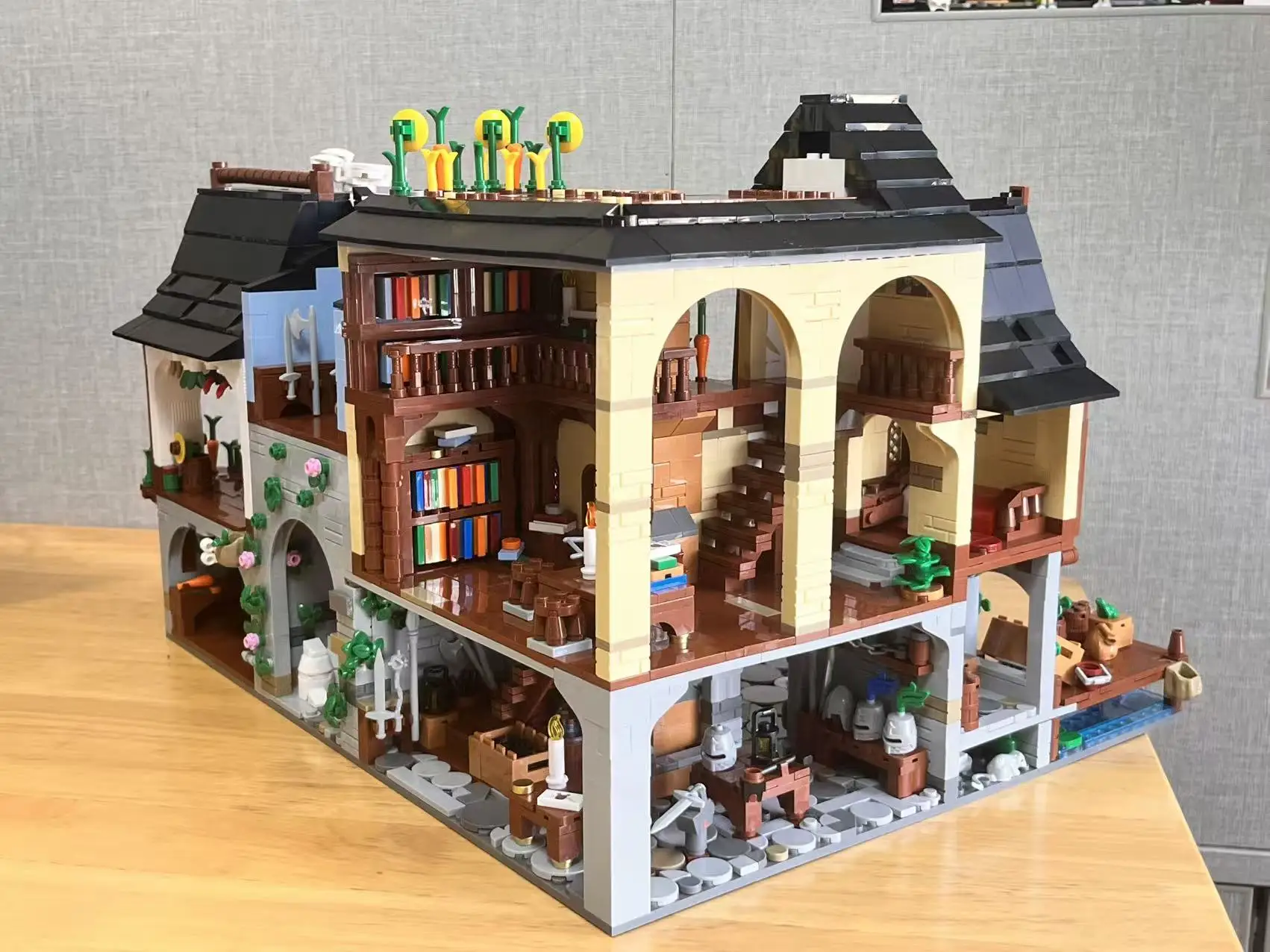 Barweer Medieval Towns Building Blocks Set 3867PCS European Style City Street View Village Architecture Modular Model Kit Construction Bricks Set Assembly Toys for Adults Gifts Home Decoration