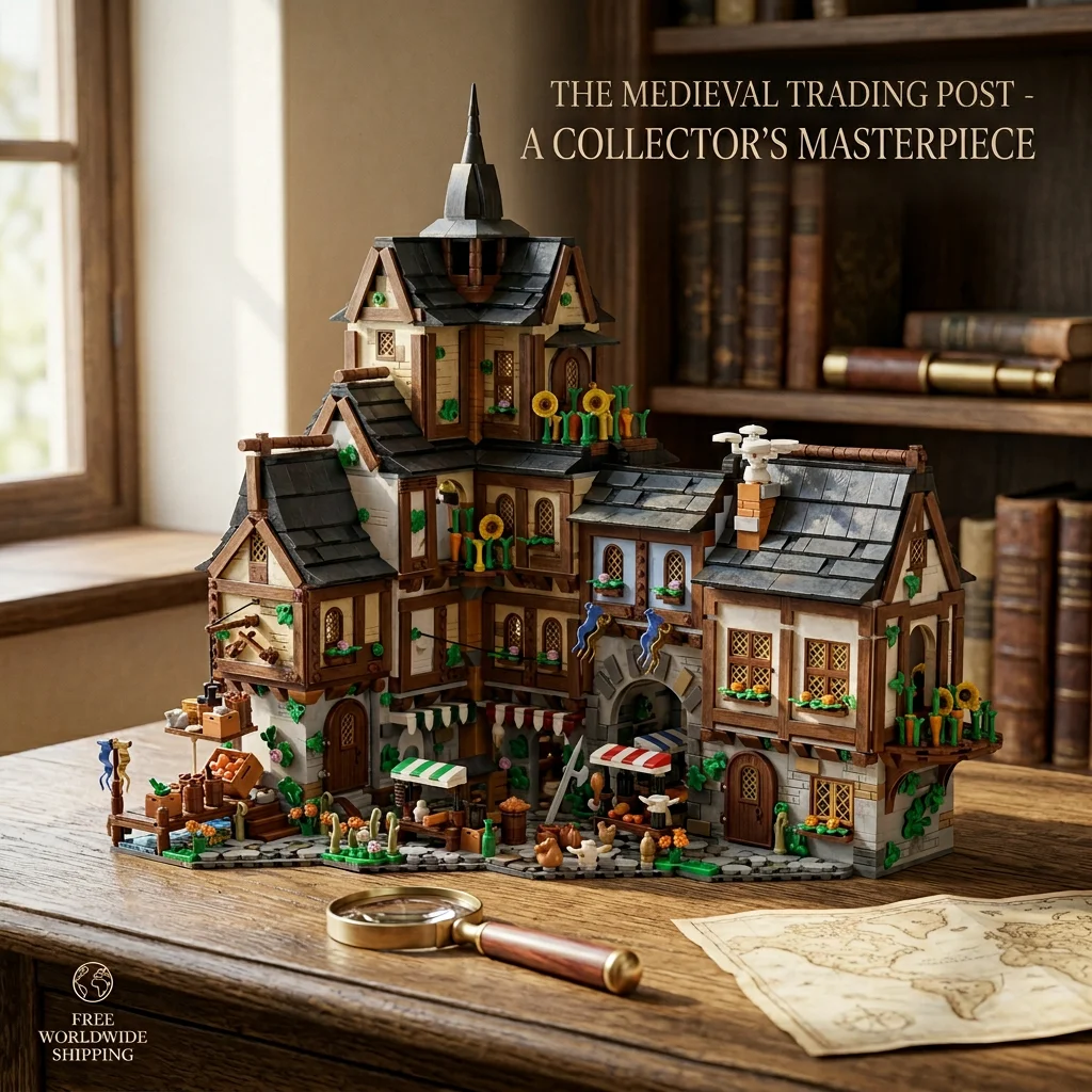 Barweer Medieval Towns Building Blocks Set 3867PCS European Style City Street View Village Architecture Modular Model Kit Construction Bricks Set Assembly Toys for Adults Gifts Home Decoration