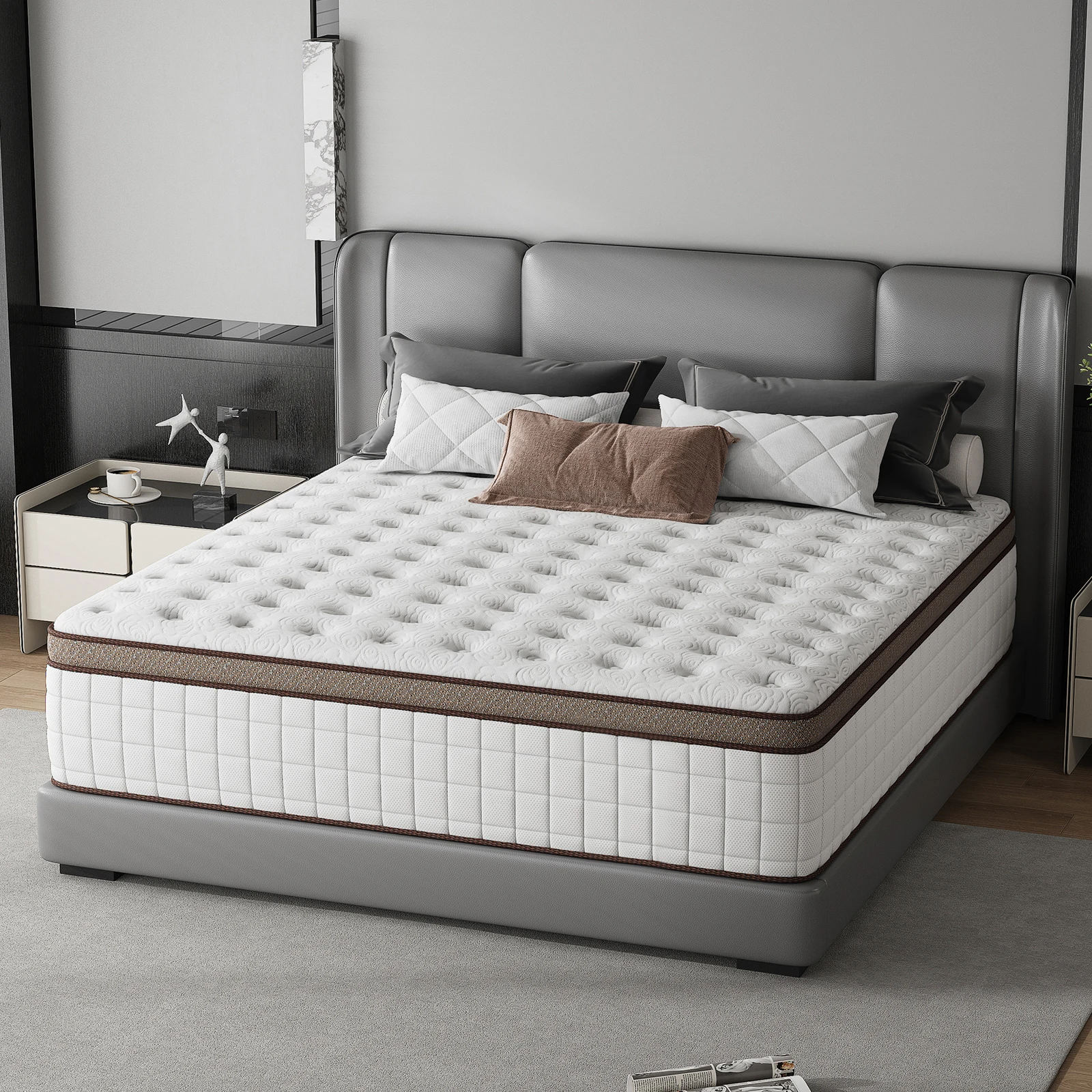 12 Inch 10inch 8inch 14inch Twin Full Queen King Size Multiple Sizes Multilayer Hybrid Mattress Medium Firm Feel Ergonomic Design with Memory Foam And Pocket Spring Styles Available