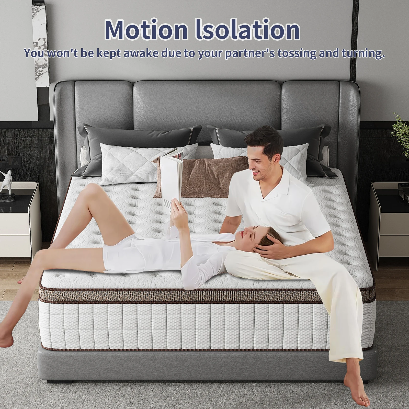 12 Inch 10inch 8inch 14inch Twin Full Queen King Size Multiple Sizes Multilayer Hybrid Mattress Medium Firm Feel Ergonomic Design with Memory Foam And Pocket Spring Styles Available
