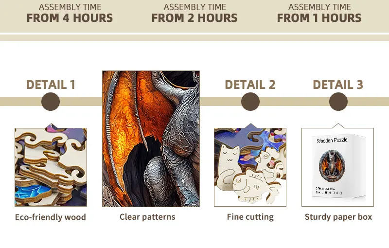 Vintage Stone Circle Dragon Wooden Jigsaw Puzzle, Unique Irregular Animal Shaped Pieces, 5A Advanced Difficulty, Family Stress Relief Game, Framable Wall Art Decor, Fantasy Dragon Lover Birthday Xmas Gift